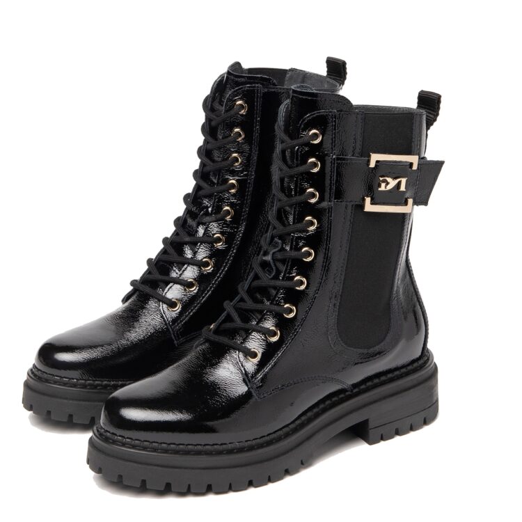 Bottines noires à lacets femme marque NeroGiardini. Référence I205890D 100 Nero. Disponible chez Chauss'Family magasin chaussures à Issoire