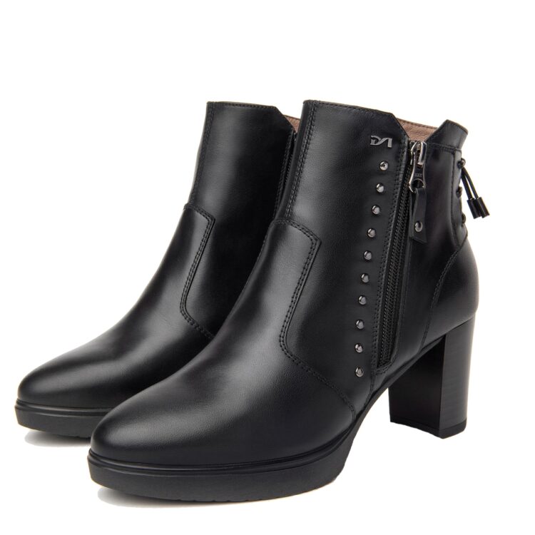 Bottines noires à talons femme marque NeroGiardini. Référence I116700D 100 Nero. Disponible chez Chauss'Family magasin chaussures Issoire
