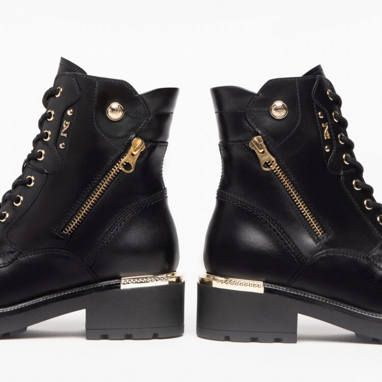 Bottines noires à lacets femme marque NeroGiardini. Référence I205846D 100 Nero. Disponible chez Chauss'Family magasin chaussures à Issoire
