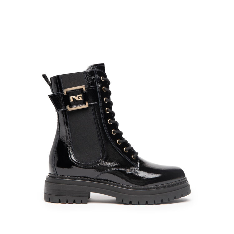Bottines noires à lacets femme marque NeroGiardini. Référence I205890D 100 Nero. Disponible chez Chauss'Family magasin chaussures à Issoire