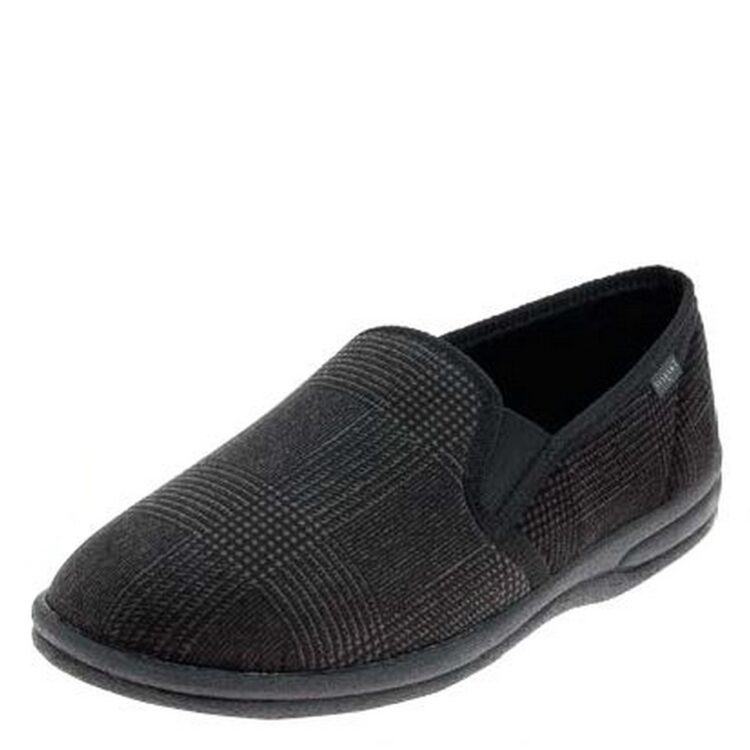 Pantoufles velcro pour homme marque Fargeot référence Groom Gris foncé. Disponible chez Chauss'Family magasin de chaussures à Issoire.