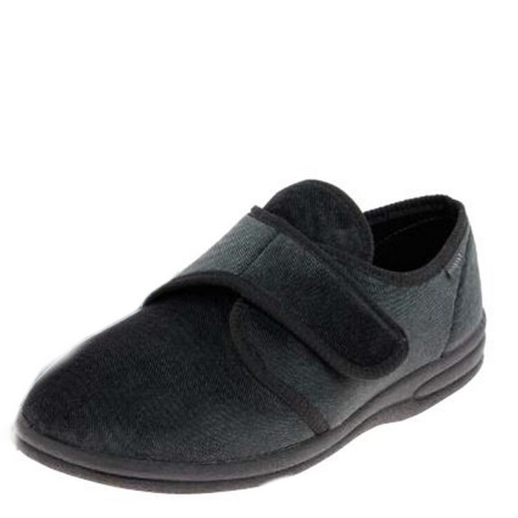 Pantoufles velcro pour homme marque Fargeot référence Groom Gris foncé. Disponible chez Chauss'Family magasin de chaussures à Issoire.