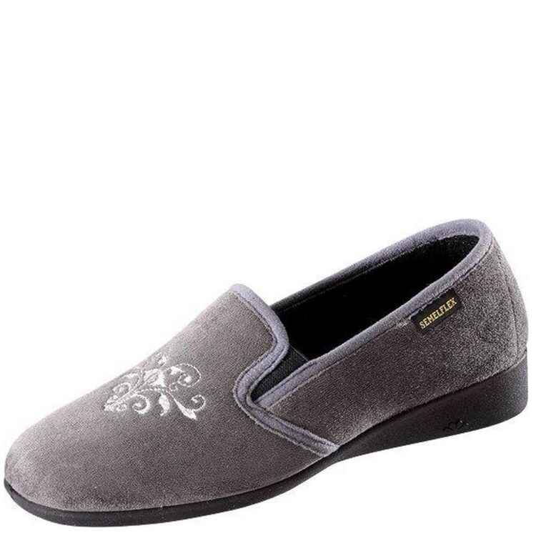 Pantoufles femme de la marque Semelflex Marie-Chantal Gris Disponible chez Chauss'Family magasin de chaussures à Issoire.