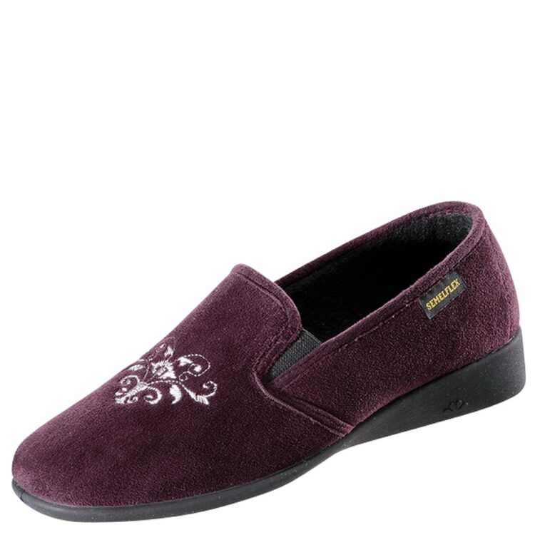 Pantoufles femme de la marque Semelflex Marie-Chantal Violine Disponible chez Chauss'Family magasin de chaussures à Issoire.