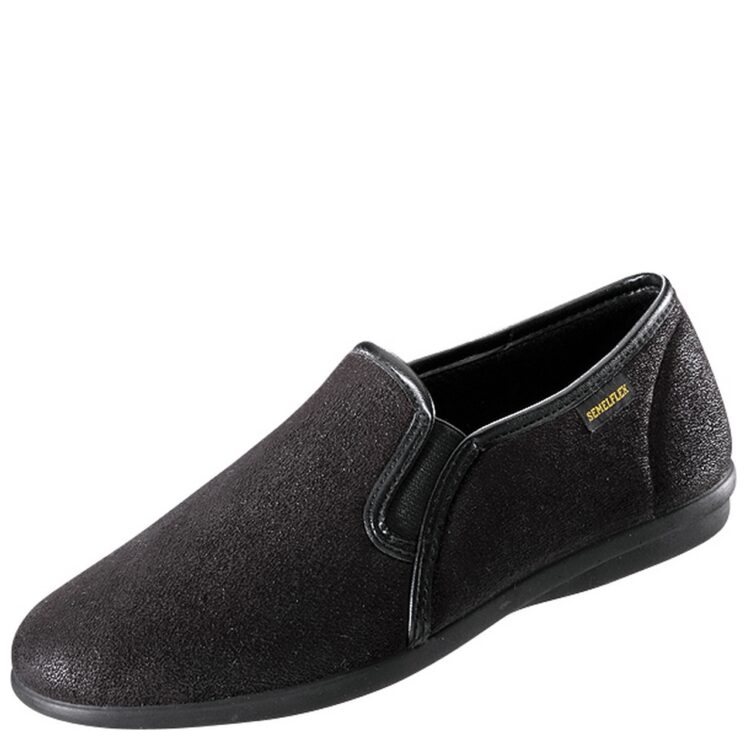 Pantoufles noires pour homme de la marque Semelflex Matteo Noir. Disponible chez Chauss'Family magasin de chaussures à Issoire.