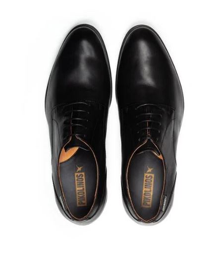 Derbies noires pour homme marque Pikolinos. Référence Bristol M75-4187 Black. Disponible chez Chauss'Family magasin de chaussures à Issoire.