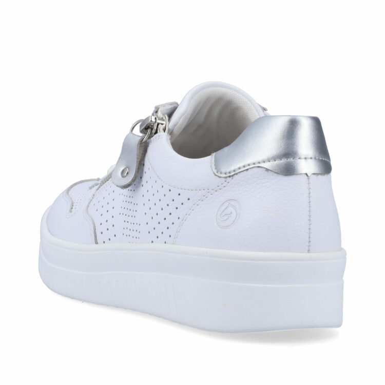 Baskets blanches pour femme marque Remonte. Référence D0J02-80 Sport Weiss. Disponible chez Chauss'Family magasin de chaussures à Issoire.