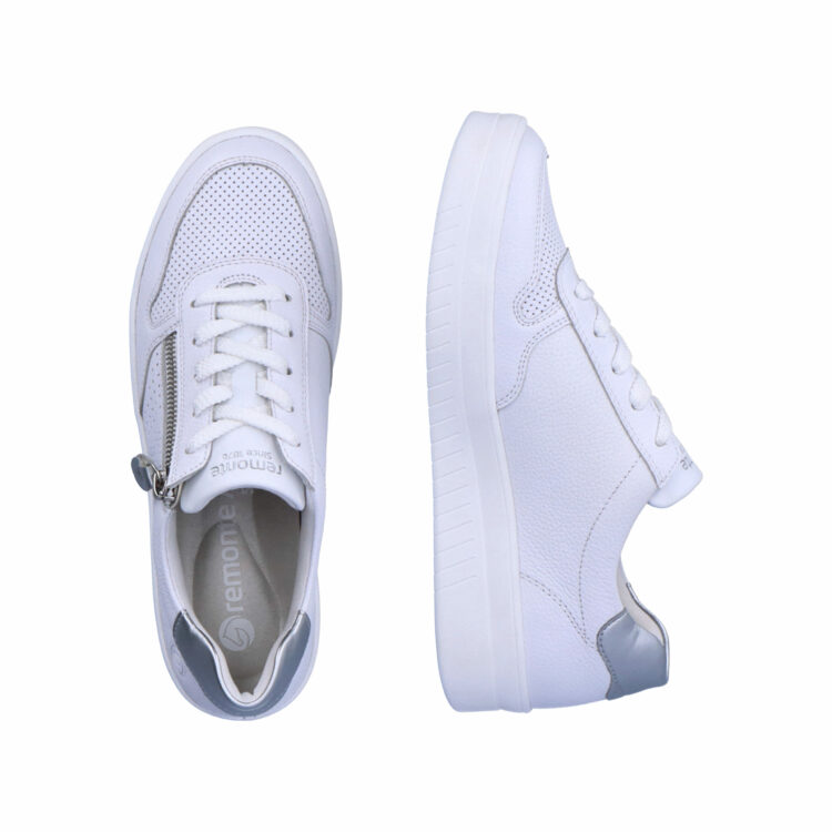 Baskets blanches pour femme marque Remonte. Référence D0J02-80 Sport Weiss. Disponible chez Chauss'Family magasin de chaussures à Issoire.