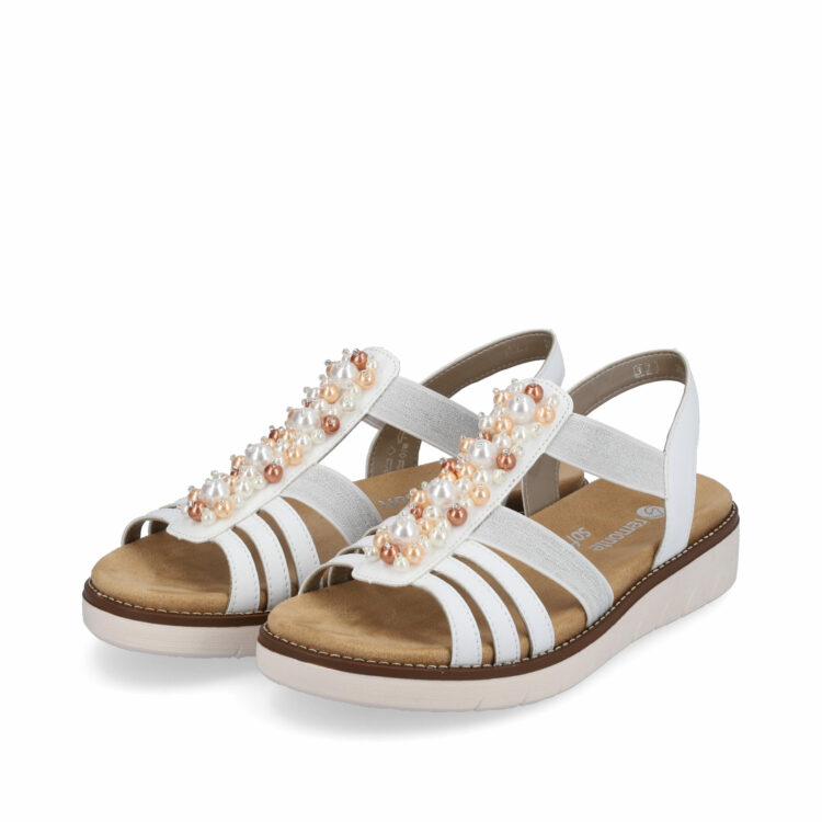 Sandales blanches pour femme de la marque Remonte. Référence : D2047-80 Weiss. Disponible chez Chauss'Family Issoire