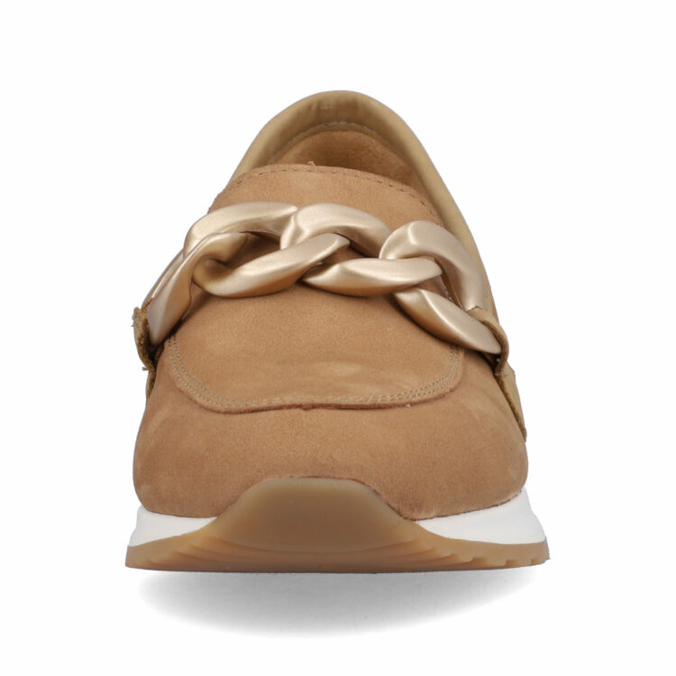 Mocassins beiges pour femme de la marque Remonte. Référence R2544-60 Sand. Disponible chez Chauss'Family magasin de chaussures à Issoire.