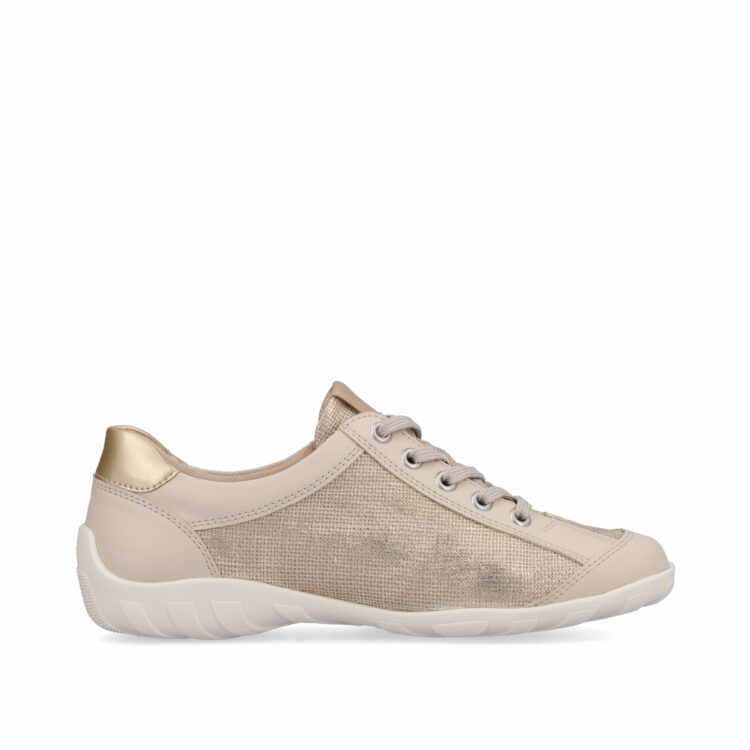 Baskets pour femme marque Remonte. Référence R3415-60 perle. Disponible chez Chauss'Family magasin de chaussures à Issoire.