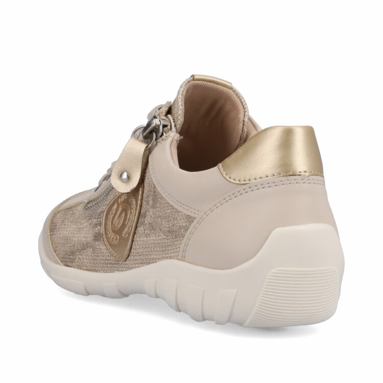 Baskets pour femme marque Remonte. Référence R3415-60 perle. Disponible chez Chauss'Family magasin de chaussures à Issoire.