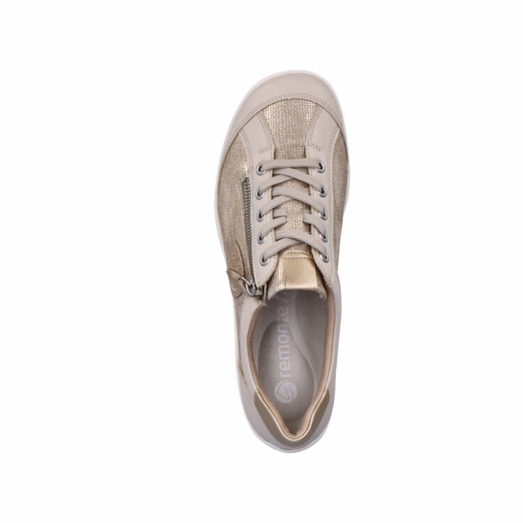 Baskets pour femme marque Remonte. Référence R3415-60 perle. Disponible chez Chauss'Family magasin de chaussures à Issoire.