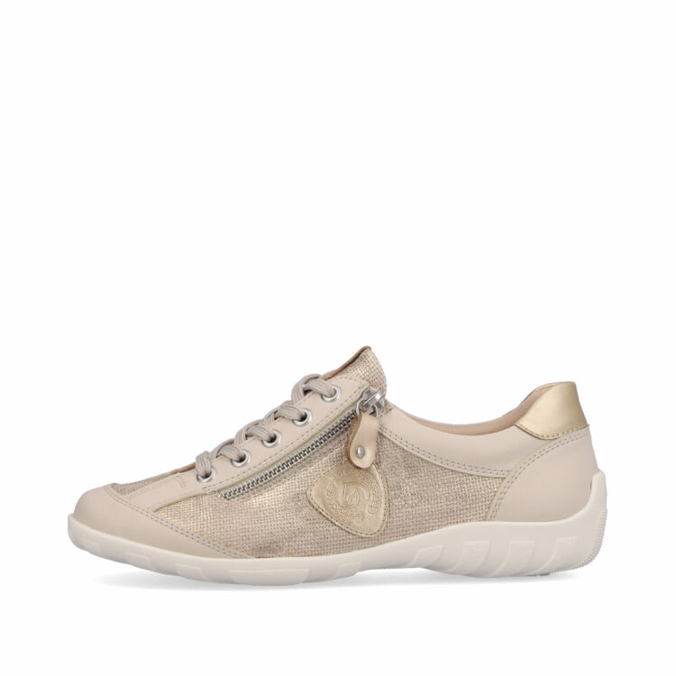 Baskets pour femme marque Remonte. Référence R3415-60 perle. Disponible chez Chauss'Family magasin de chaussures à Issoire.