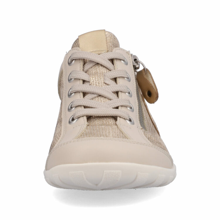 Baskets pour femme marque Remonte. Référence R3415-60 perle. Disponible chez Chauss'Family magasin de chaussures à Issoire.