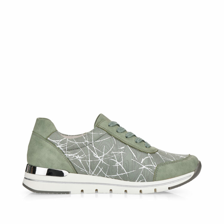 Baskets vertes pour femme marque Remonte. Référence R6700-52 Pepper Mint. Disponible chez Chauss'Family magasin de chaussures à Issoire.