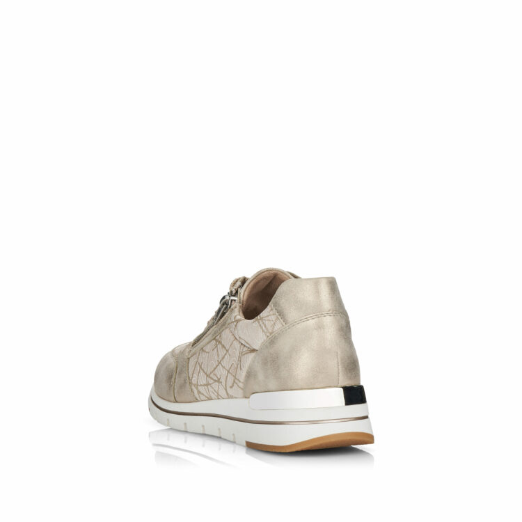 Baskets beiges pour femme marque Remonte. Référence R6700-60 Perl Creme. Disponible chez Chauss'Family magasin de chaussures à Issoire.