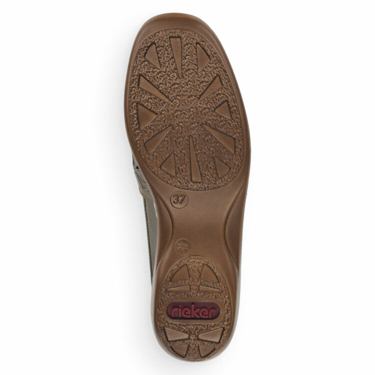 Mocassins beiges de la marque Rieker 41356-64 Seal. Référence Disponible chez Chauss'Family magasin de chaussures à Issoire.