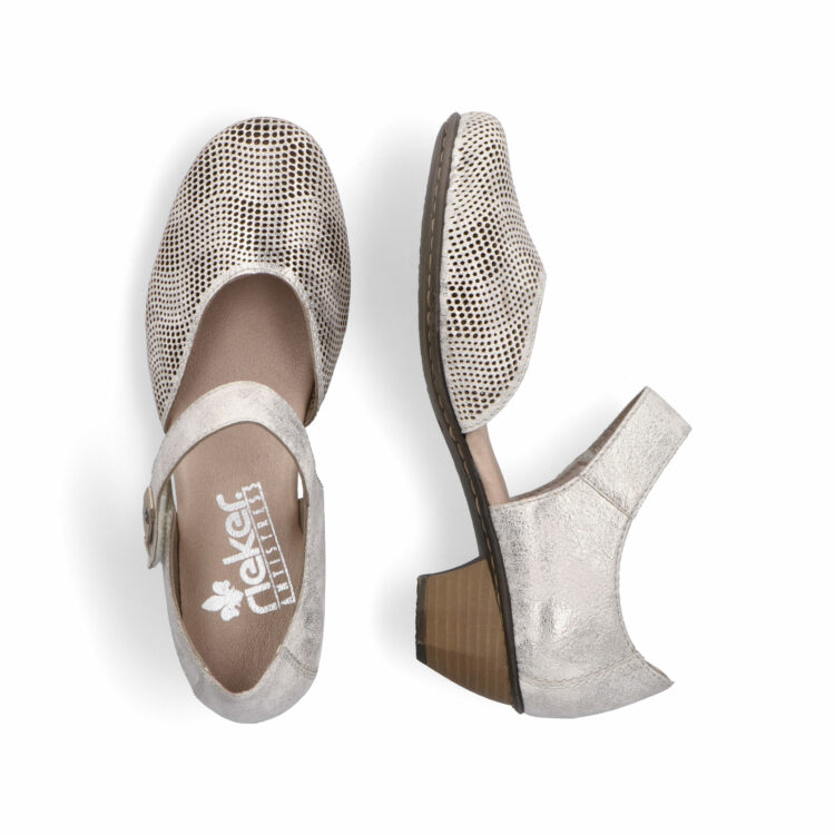Sandales bout fermé de la marque Remonte. Référence 41764-00 Beige. Disponible chez Chauss'Family magasin de chaussures à Issoire.