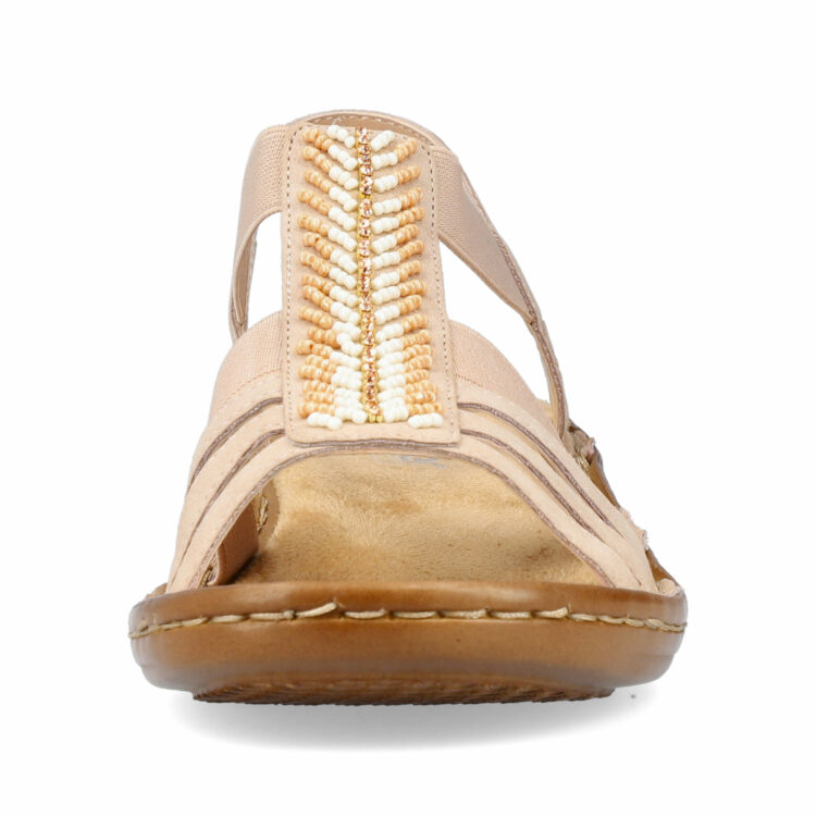Sandales élastiquées pour femme de la marque Rieker. Référence : 60852-31 Altrosa. Disponible chez Chauss'Family Issoire.