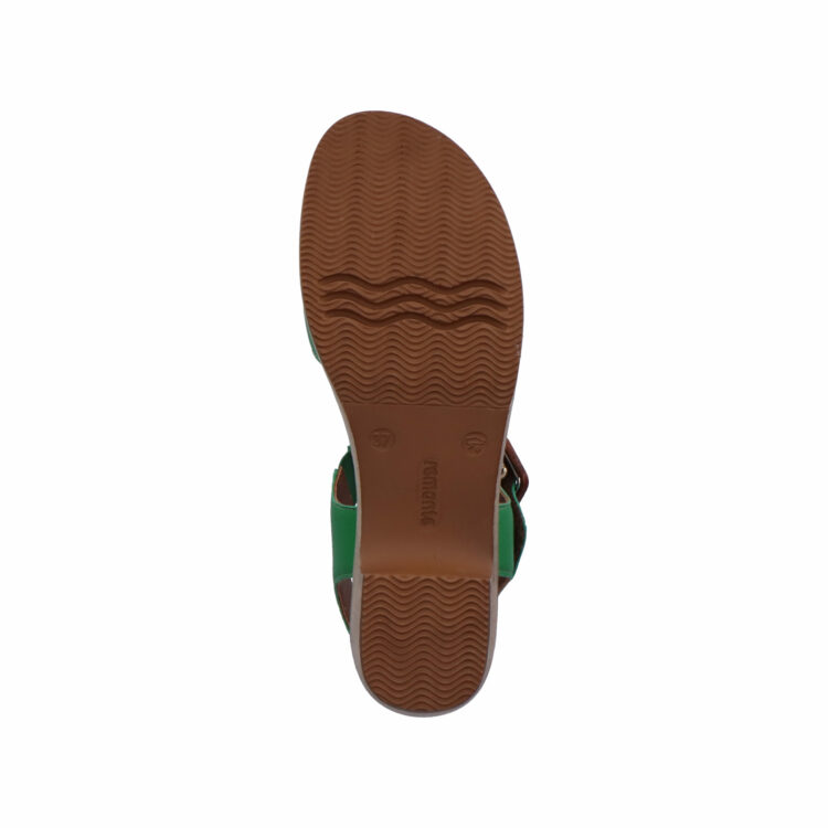 Sandales vertes à talons pour femme de la marque Remonte. Référence : D0N52-52 Applegreen. Disponible chez Chauss'Family magasin de chaussures à Issoire.