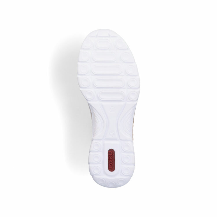 Baskets élastiquées pour femme marque Rieker. Référence N4255-60 Light gold. Disponible chez Chauss'Family magasin de chaussures à Issoire.