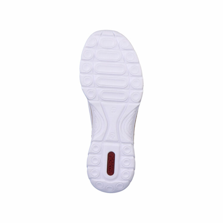 Baskets élastiquées pour femme marque Rieker. Référence N4276-80 Weiss. Disponible chez Chauss'Family magasin de chaussures à Issoire.