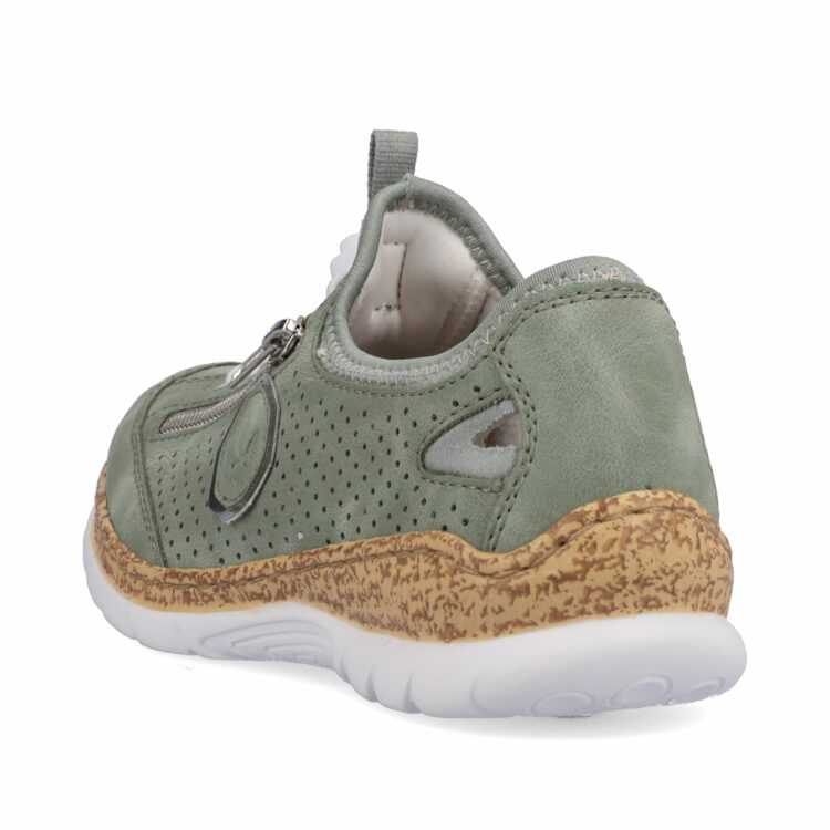 Baskets élastiquées pour femme marque Rieker. Référence N42V1-52 Mint. Disponible chez Chauss'Family magasin de chaussures à Issoire.