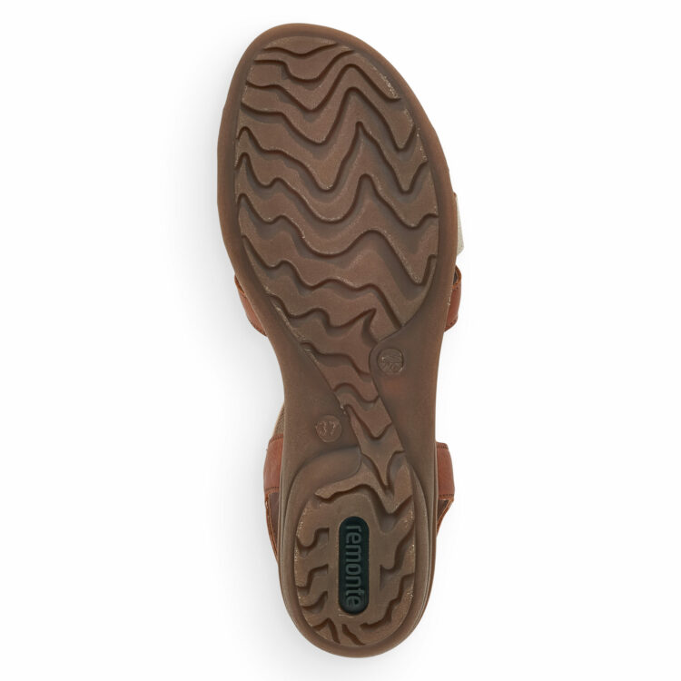 Sandales marron pour femme de la marque Remonte. Référence : R3664-24 Cayenne. Disponible chez Chauss'Family magasin de chaussures à Issoire.