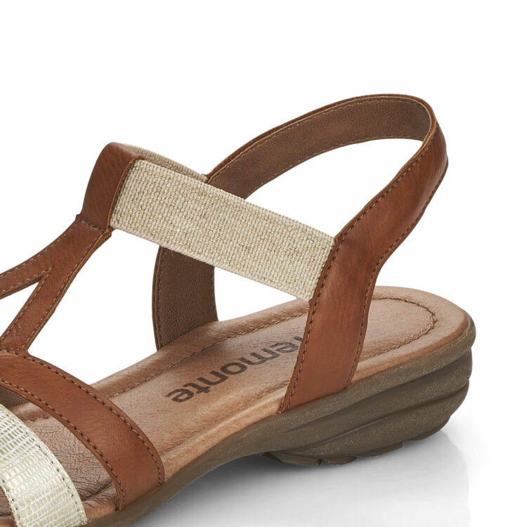 Sandales marron pour femme de la marque Remonte. Référence : R3664-24 Cayenne. Disponible chez Chauss'Family magasin de chaussures à Issoire.