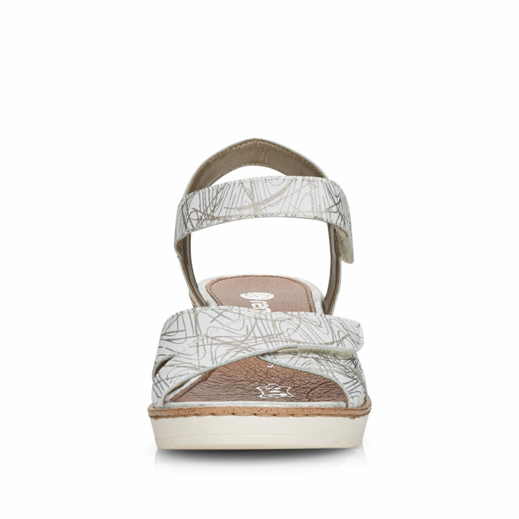 Sandales blanches compensées pour femme de la marque Remonte. Référence : R6252-80 Weiss. Disponible chez Chauss'Family magasin de chaussures à Issoire.