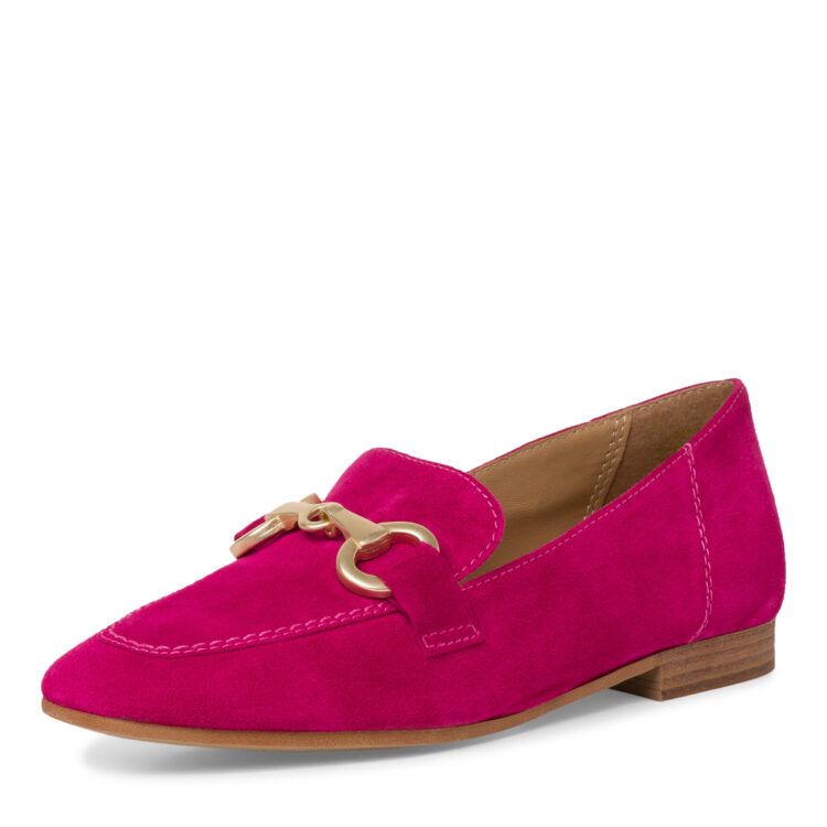 Mocassins rose fuchsia de la marque Tamaris. Référence 24222-20 513 Fuxia. Disponible chez Chauss'Family magasin de chaussures à Issoire.