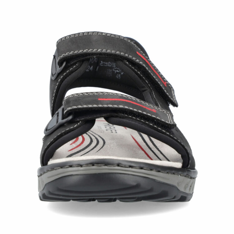 Sandales noires pour homme de la marque Rieker. Référence 21760-00 Schwarz. Disponible chez Chauss'Family magasin de chaussures à Issoire.