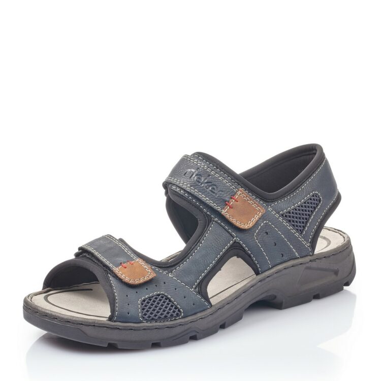 Sandales bleues pour homme de la marque Rieker. Référence 26156-15 Lake. Disponible chez Chauss'Family magasin de chaussures à Issoire.