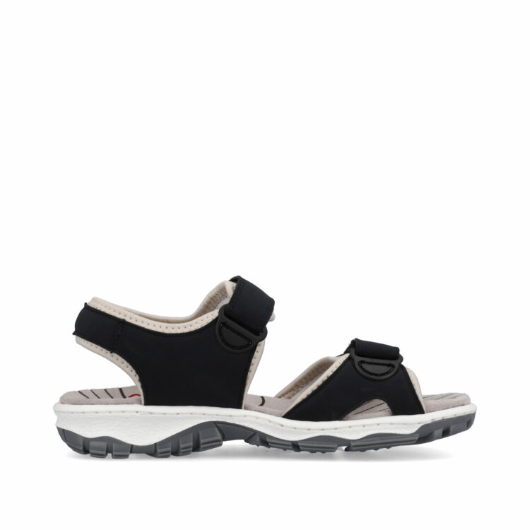 Sandales bleu marine pour femme de la marque Rieker. Référence : 68891-14 Pazifik. Disponible chez Chauss'Family magasin de chaussures à Issoire.