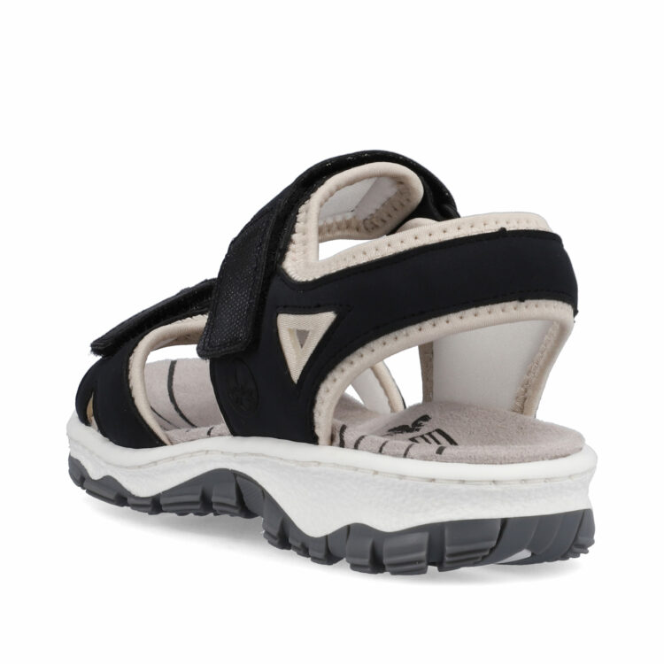Sandales bleu marine pour femme de la marque Rieker. Référence : 68891-14 Pazifik. Disponible chez Chauss'Family magasin de chaussures à Issoire.
