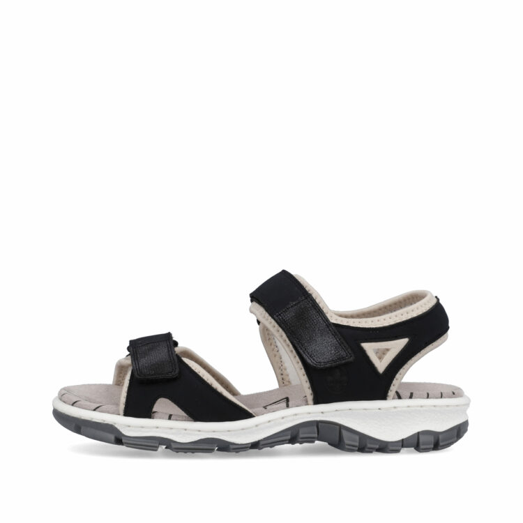Sandales bleu marine pour femme de la marque Rieker. Référence : 68891-14 Pazifik. Disponible chez Chauss'Family magasin de chaussures à Issoire.