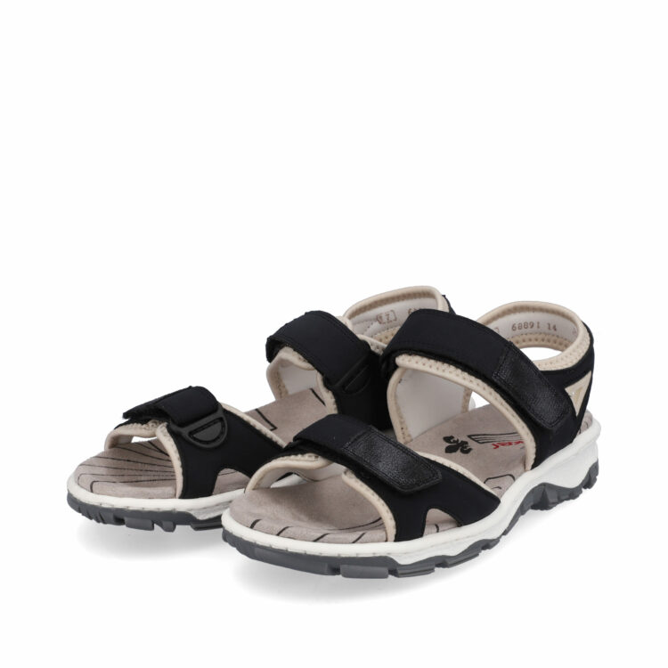 Sandales bleu marine pour femme de la marque Rieker. Référence : 68891-14 Pazifik. Disponible chez Chauss'Family magasin de chaussures à Issoire.