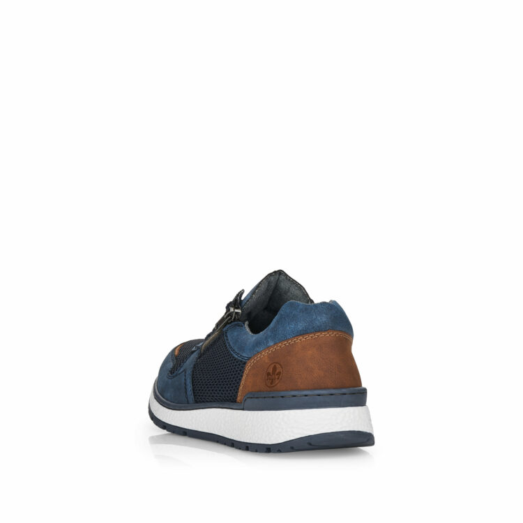 Baskets bleues pour homme marque Rieker. Référence B9006-14 Pazifik. Disponible chez Chauss'Family magasin de chaussures à Issoire.