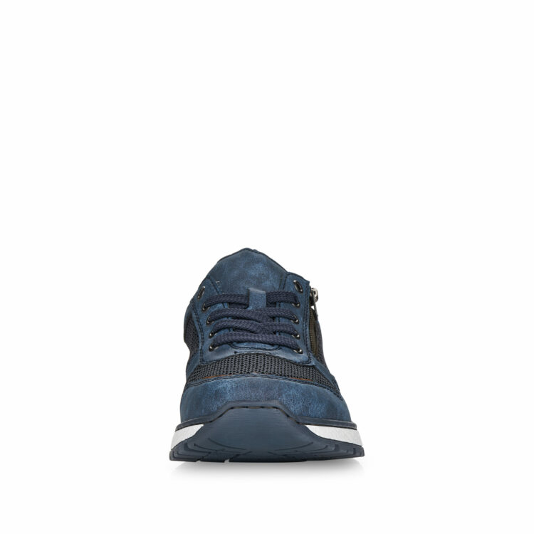 Baskets bleues pour homme marque Rieker. Référence B9006-14 Pazifik. Disponible chez Chauss'Family magasin de chaussures à Issoire.