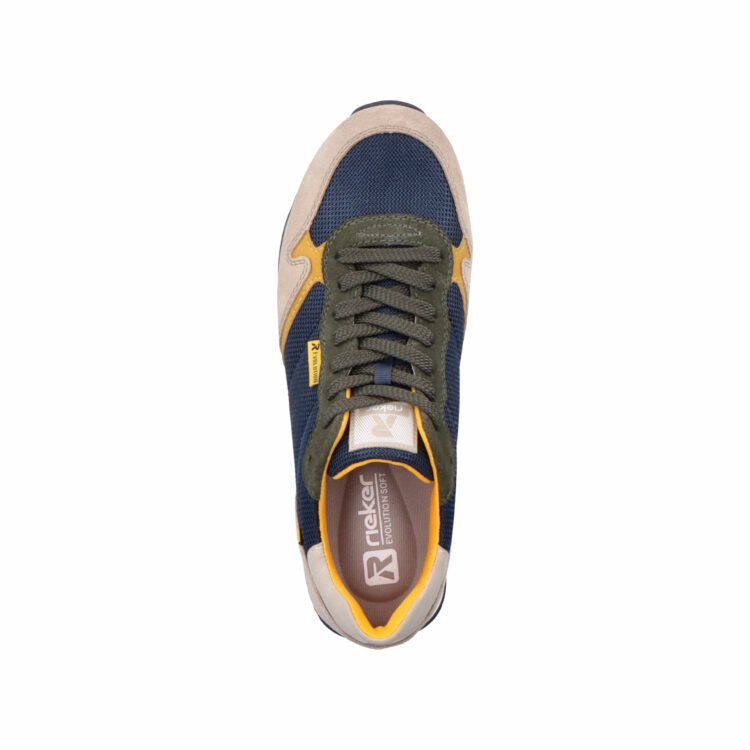 Baskets grise et bleue pour homme marque Rieker. Référence U0300-15. Disponible chez Chauss'Family magasin de chaussures à Issoire.