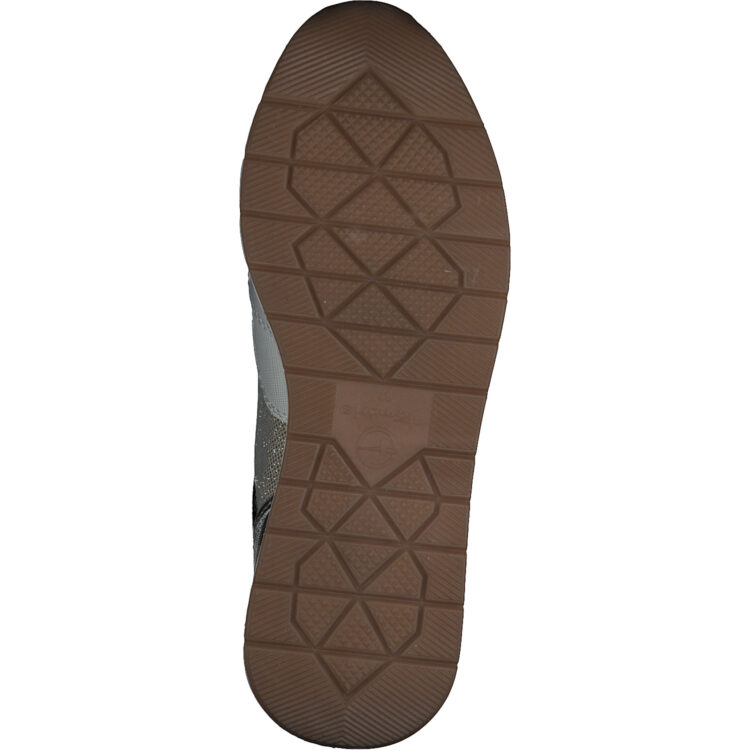 Baskets blanche et or de la marque Tamaris. Référence 23732-20 488 Ivory Gold Com. Disponible chez Chauss'Family magasin de chaussures à Issoire.