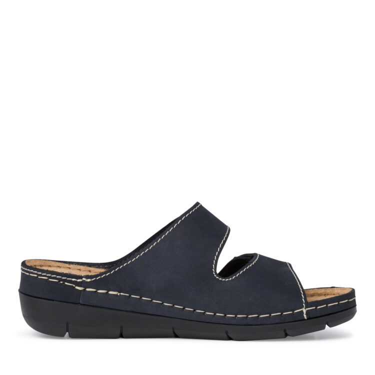 Mules réglables pour femme marque Tamaris. Référence : 27510-20 805 Navy. Disponible chez Chauss'Family magasin de chaussures à Issoire.