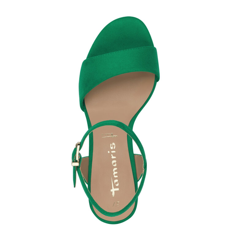 Sandales habillées pour femme de la marque Tamaris. Référence : 28028-20 700 Green. Disponible chez Chauss'Family magasin de chaussures à Issoire.