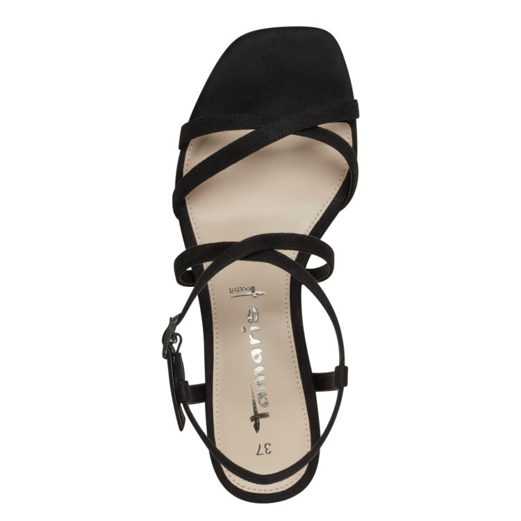 Sandales habillées pour femme de la marque Tamaris. Référence : 28204-20 001 Black. Disponible chez Chauss'Family magasin de chaussures à Issoire.