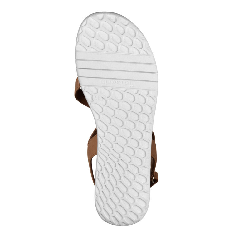 Sandales beiges pour femme de la marque Tamaris. Référence : 28715-20 310 Camel. Disponible chez Chauss'Family magasin de chaussures à Issoire.