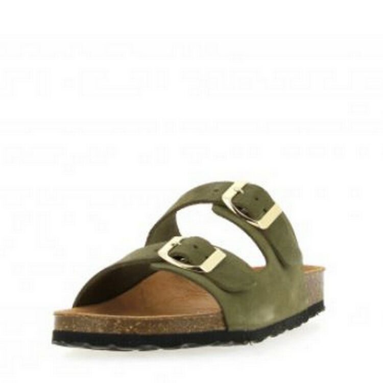 Mules de la marque La maison de l'espadrille. Référence : 3524 Kaki. Disponible chez Chauss'Family magasin de chaussures à Issoire.