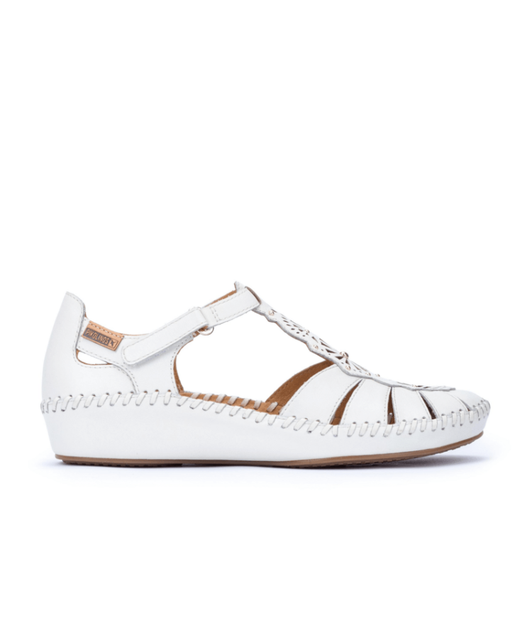 Sandales avec contrefort pour femme de la marque Pikolinos. Référence : Vallarta 655-0858 Nata. Disponible chez Chauss'Family chaussures à Issoire.