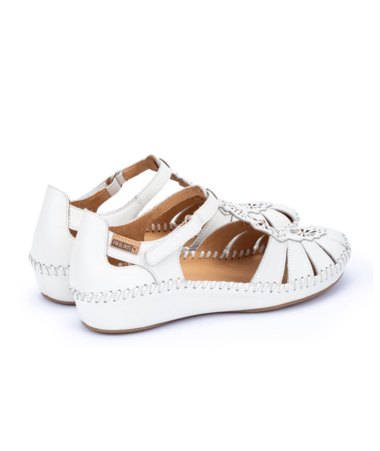 Sandales avec contrefort pour femme de la marque Pikolinos. Référence : Vallarta 655-0858 Nata. Disponible chez Chauss'Family chaussures à Issoire.