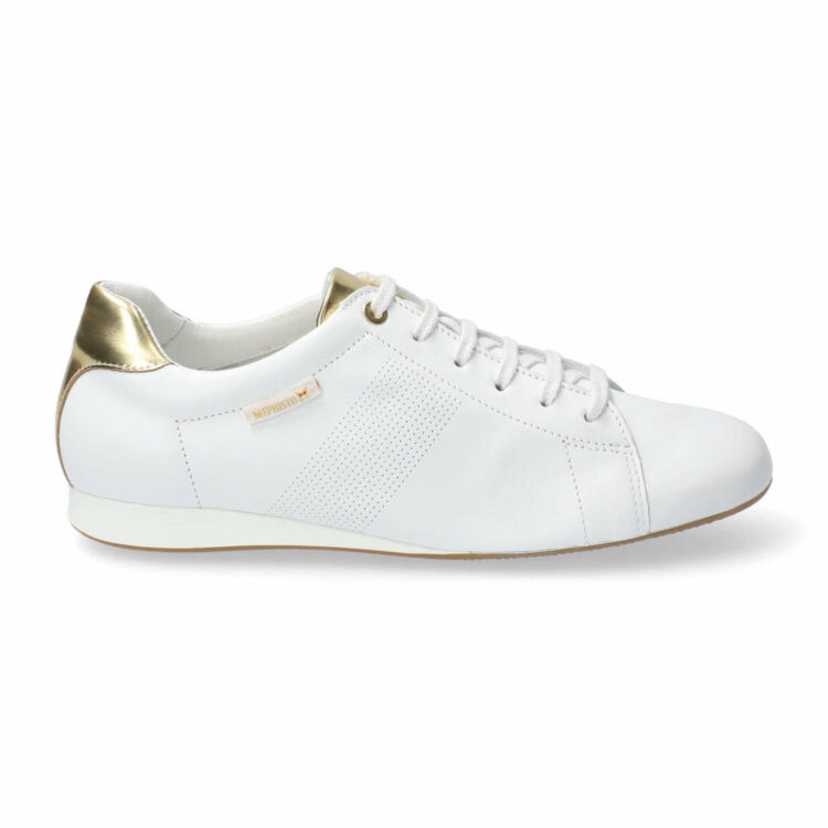 Baskets Mephisto pour femme. Référence : Bessy softy white. Disponible chez Chauss'Family magasin de chaussures à Issoire.